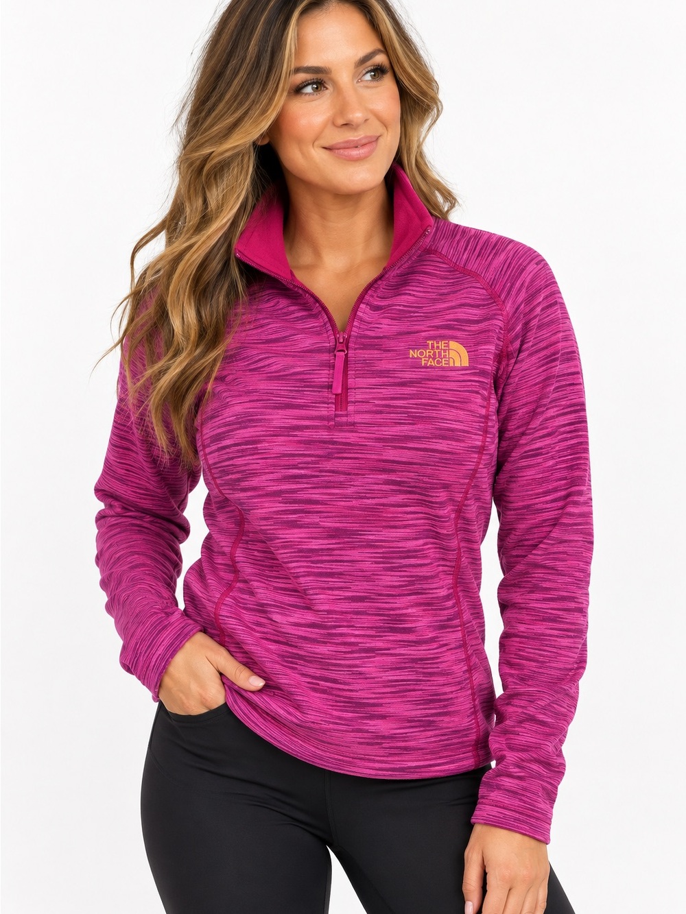 The North Face Pink Quarter Zip Fleece Pullover Women’s Large L Outdoor Gorpcore